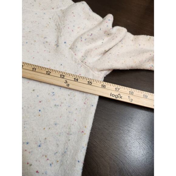 LOFT Women's White Multicolor Speckled Long Sleeve Mock Neck Sweater Size XS - Picture 6 of 7